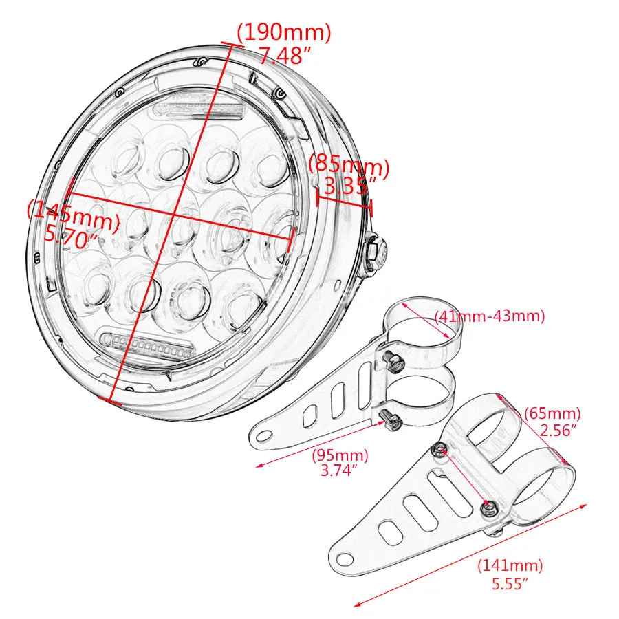 7 5 &quotсветодиодный светильник с креплением на голову пару кронштейнов дальнего и