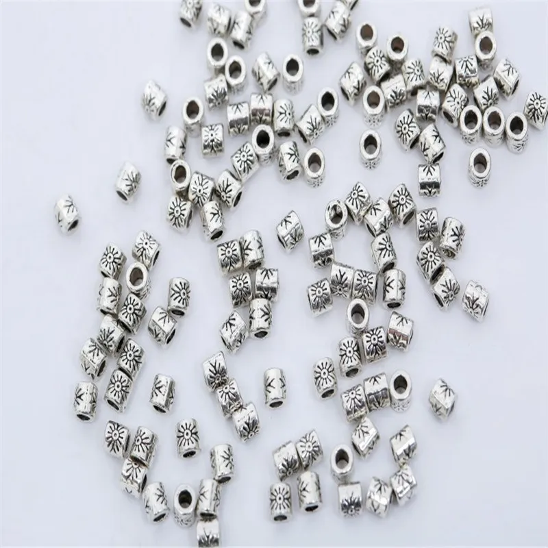 50Pcs-4mm x 4mm 27 стилей тибетская серебряная трубка металлические бусины Spacer Бусины для самостоятельного изготовления украшений трубки Подвески для изготовления ювелирных изделий 20/50/100 шт - Цвет: 50Pcs-4mm x 4mm