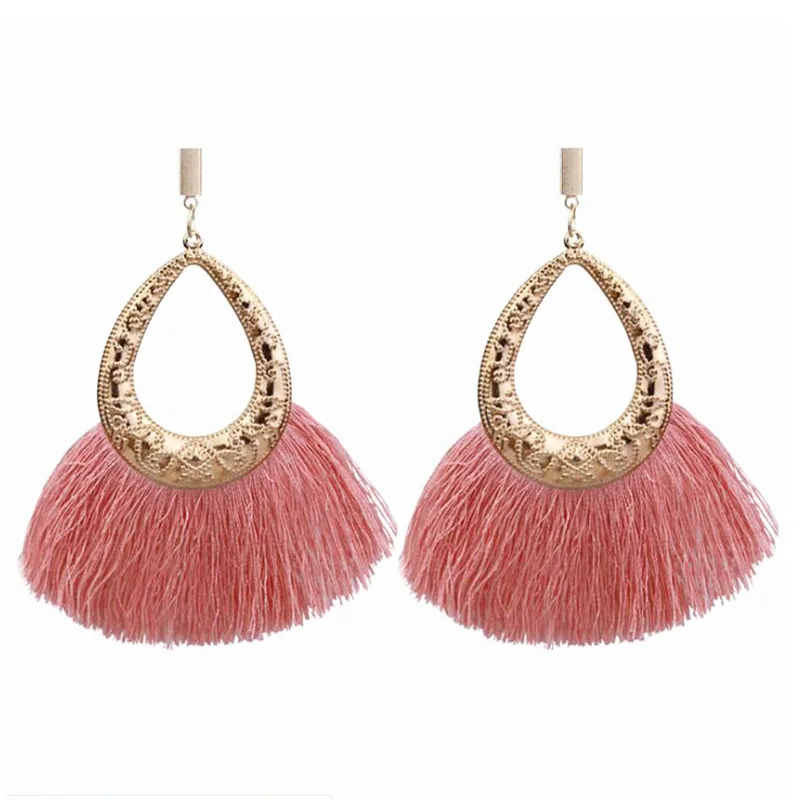 Новые модные женские серьги с кисточками 2019 Boho большие висячие бахромой помпоном