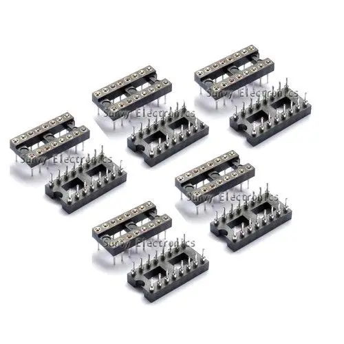 

10pcs Round Hole 16pin Pitch 2.54mm DIP IC Sockets Adaptor