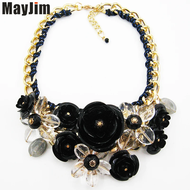 Массивные ожерелья MayJim 2018 массивная большая цепь деревянный чокер из смолы и