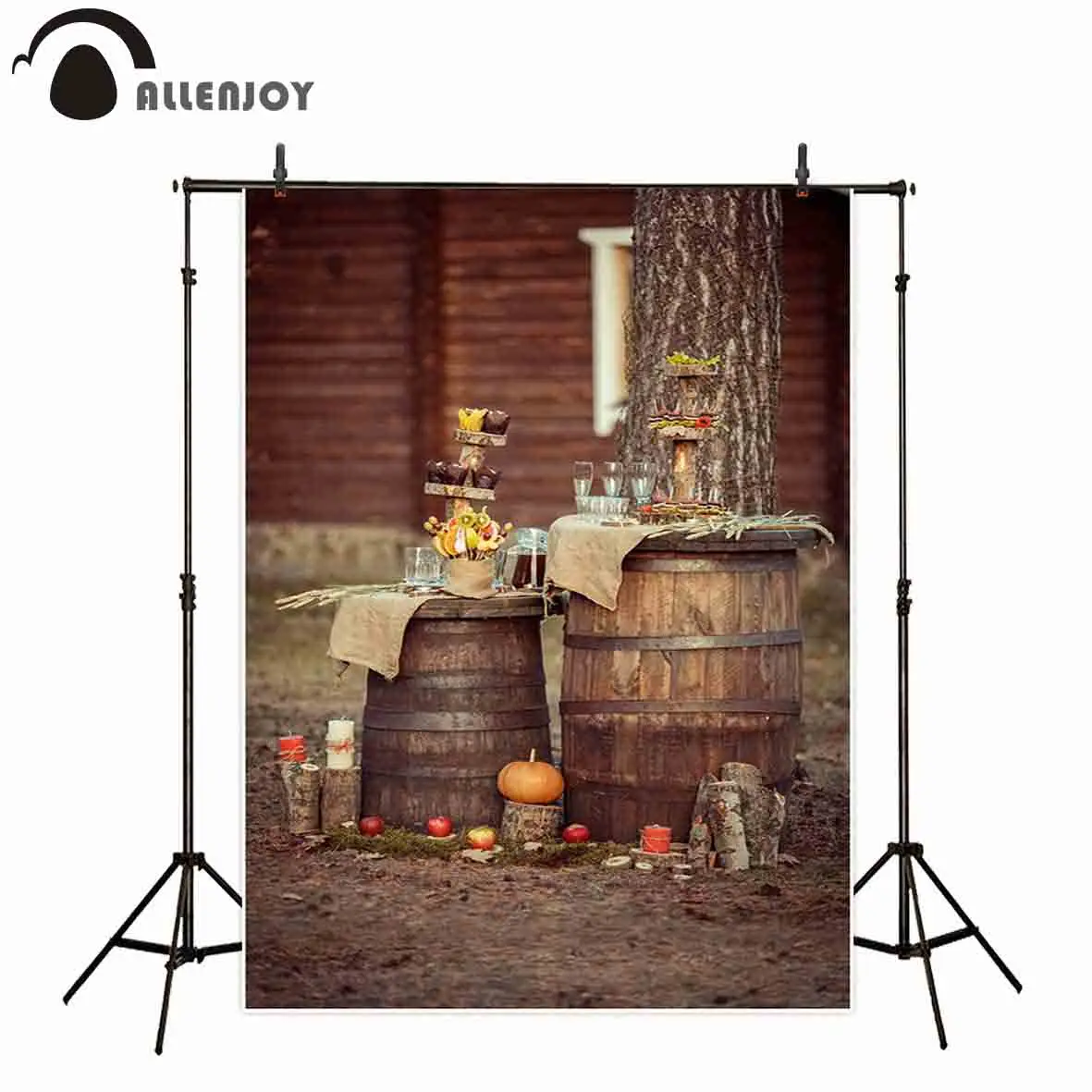

Allenjoy фон для фотосъемки осенний тыквенный Хэллоуин деревянный деревенский фон для фотосъемки фотостудия украшение для фотостудии