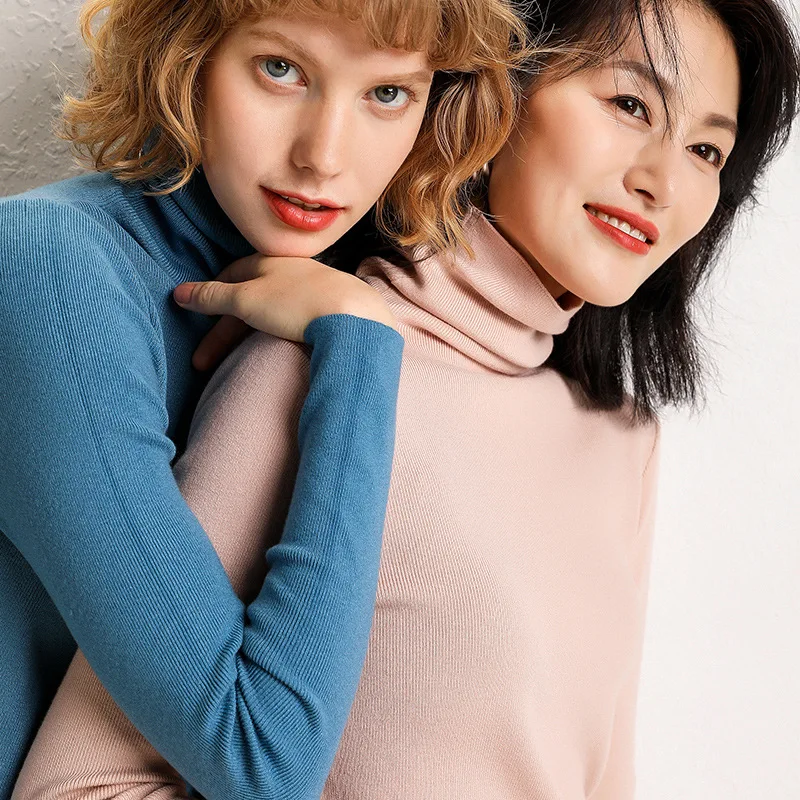Autumn winter Sweater Women pullover Knitted soft wool blend Piles turtleneck sweaters female jumper womens clothing | Женская одежда