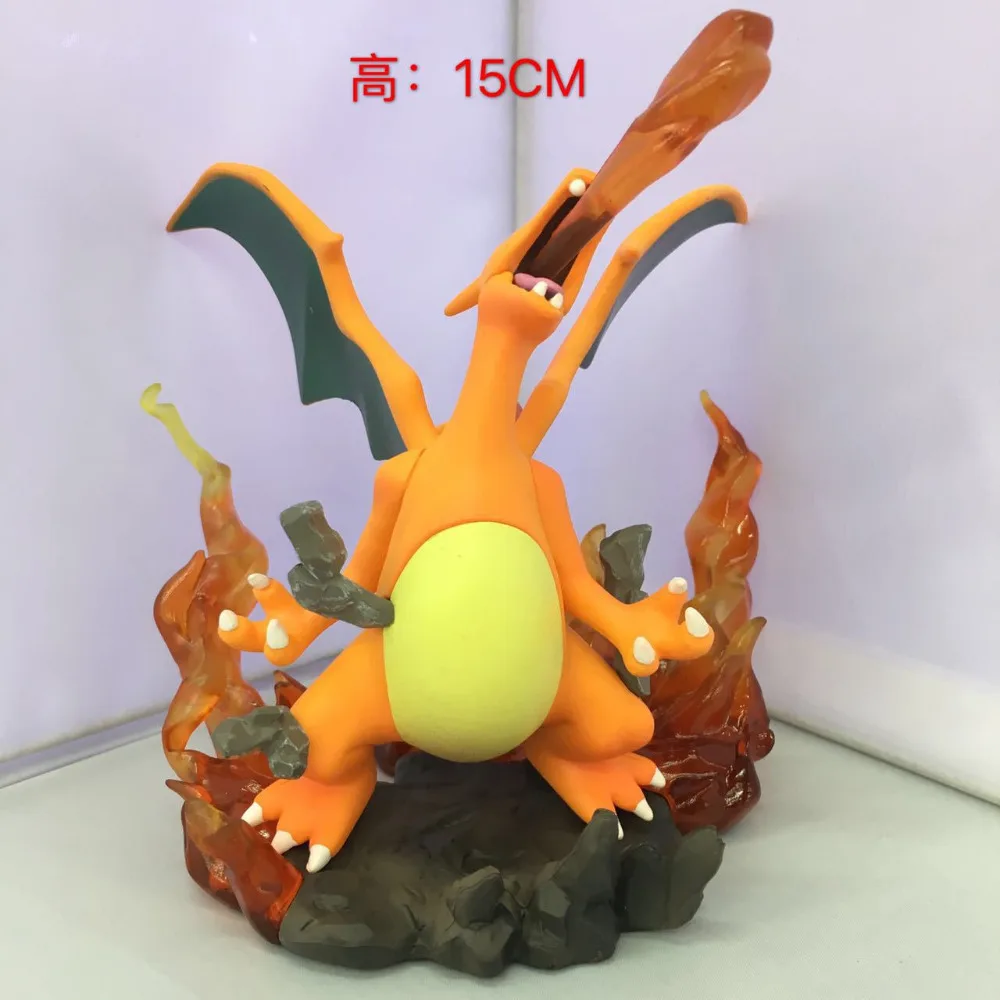 Anime Figure 15CM Pikachu Big Charmander Fire Dragon PVC Collectible Model Toy Christmas Gift | Игрушки и хобби