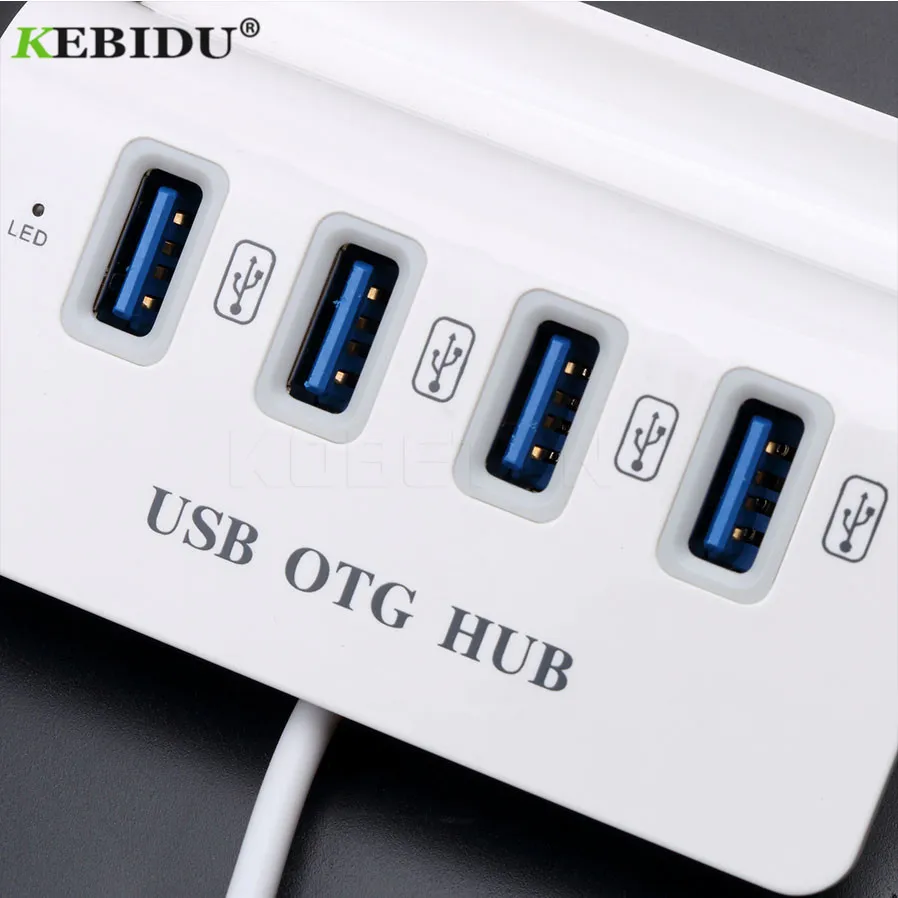 Kebidu горячая распродажа 4 порта USB 3 0 OTG Mocro USB3.0 адаптер Micro концентратор для Windows