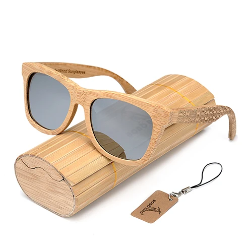 box2 BOBO BIRD Okulary Bamboo солнцезащитные очки для женщин с серебряными поляризованными линзами для мужчин очки узор выгравированы - Цвет линз: box2