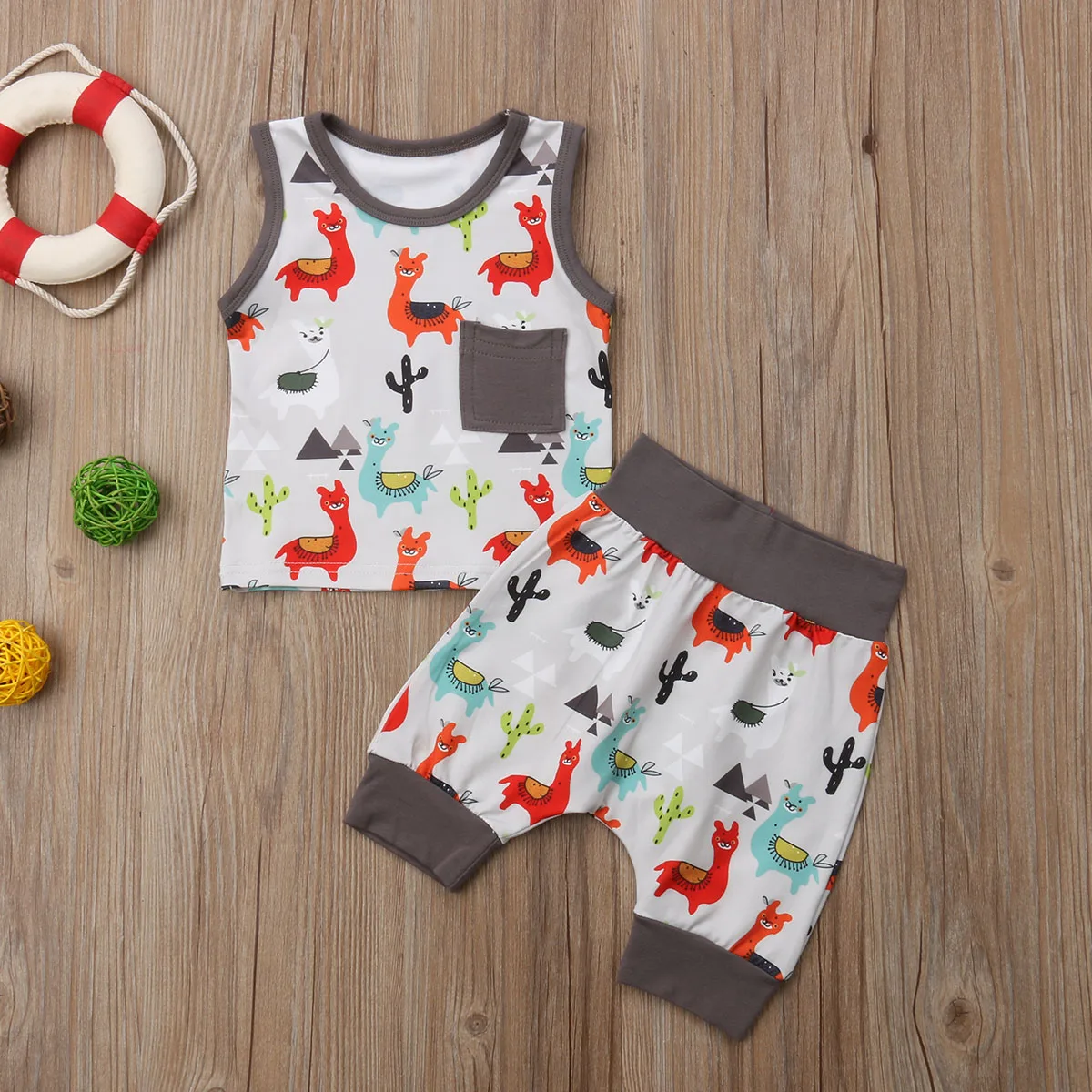 Newborn Kids Baby New Fashion Cute Clothing Sets Sleeveless Outfits Boys Girls Tanks Tops Shorts Set Clothes 2pcs Summer | Детская