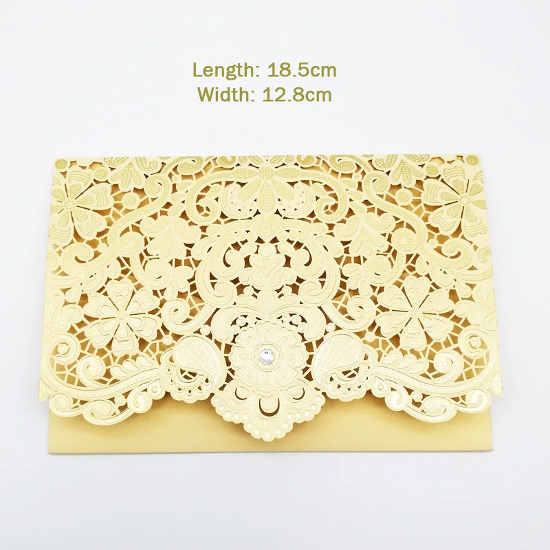 Лазерная вырезанная кружевная кристальная Свадебная пригласительная открытка