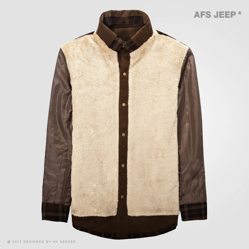 AFS JEEP зимняя теплая клетчатая Повседневная рубашка Мужская Фланелевая плотная одежда рубашки с длинным рукавом Модная хлопковая качественная британская флисовая одежда