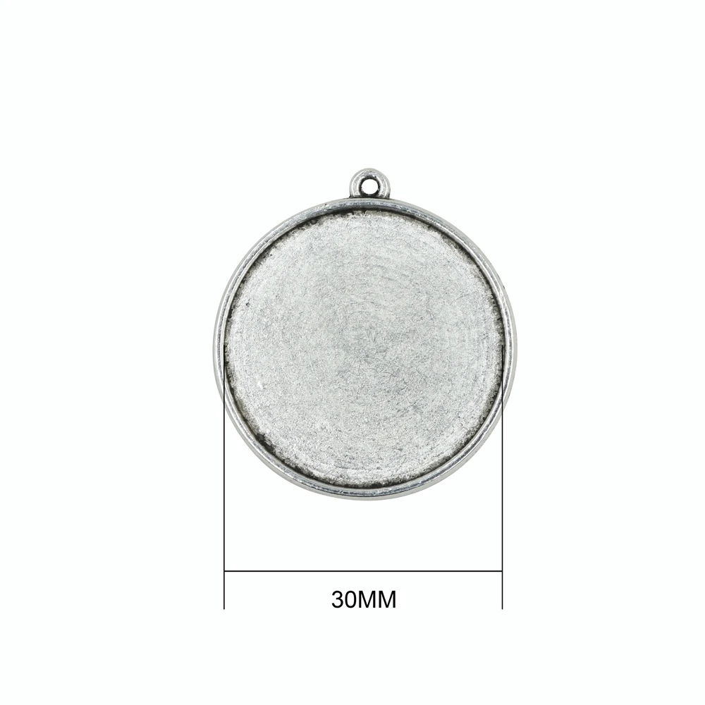 ZHUBI 2pcs Double-sided Round Support Glass 30MM Necklaces Pendant Cabochon Settings For DIY Making Charms Jewelry Accessories | Украшения