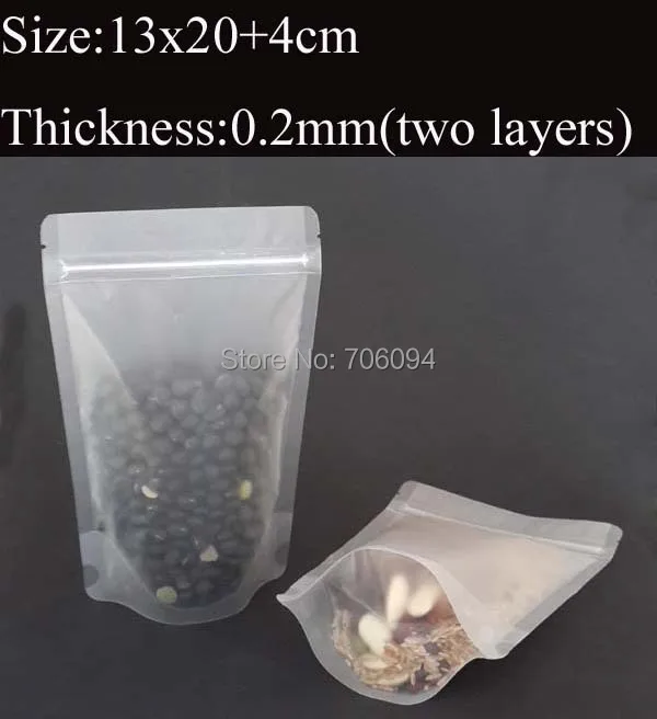 

13x20 + 4 см (5,1 ''x 7,9'') матовый прозрачный полиэтиленовый пакет с застежкой-молнией, полупрозрачная подарочная упаковка, 200 шт./лот