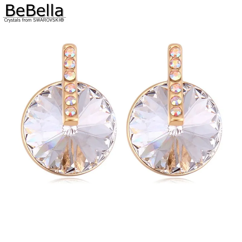 BeBella модные круглые серьги гвоздики с кристаллами Сваровски оригинальные