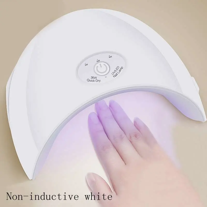 Non-inductive white Сушилка для ногтей для всех гелей Smart Light Therapy Machine Nails Curing 60 s/s 120 s таймер умный Высокое качество 36 Вт УФ светодио дный Светодиодная лампа - Цвет: Non-inductive white