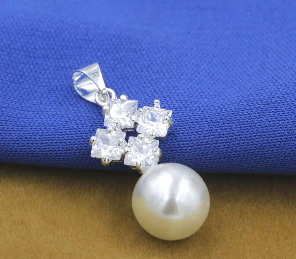 Оптовая продажа, кулон из стерлингового серебра 925 пробы, цветное модное ювелирное изделие, жемчуг и циркон, серебро, цветные подвески, ожерелье для женщин/мужчин + цепочка