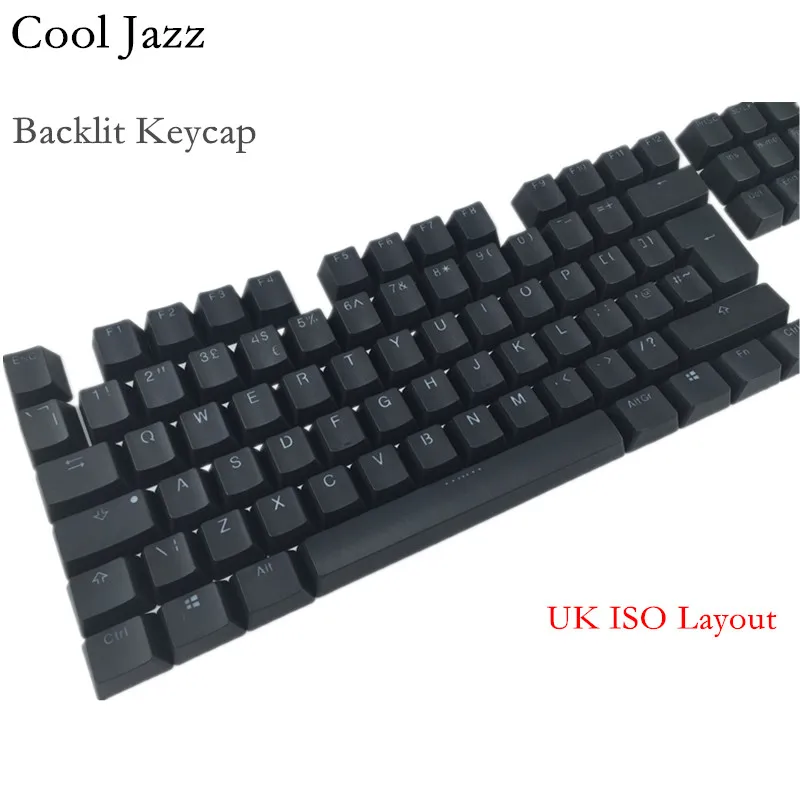 Крутые джазовые двухстрелочные черные толстые PBT UK ISO раскладка 109 клавиша с подсветкой OEM профиль Keycap для MX механическая клавиатура