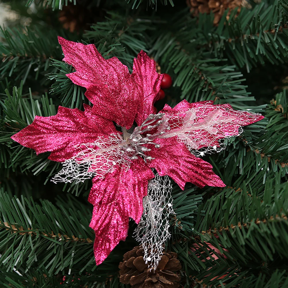 2 шт./компл. полые посыпать Искусственные цветы в рождественском стиле Свадебная