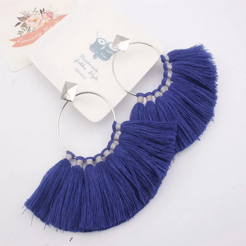 Exaggerated Fashion Woven Boho Tassel Earrings For Women Long Drop Wedding Party Bridal Fringed Jewelry Gift | Украшения и