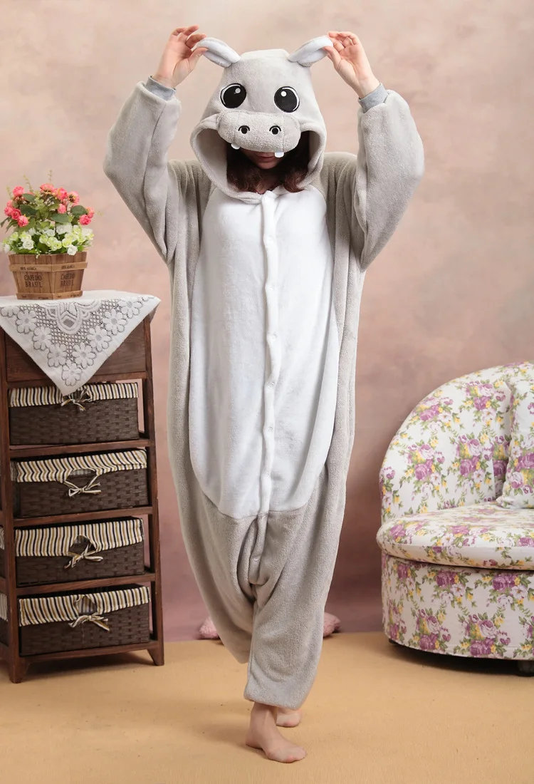 Кигуруми взрослый Onesie Пижама с бегемотом пижама в виде костюм для косплея