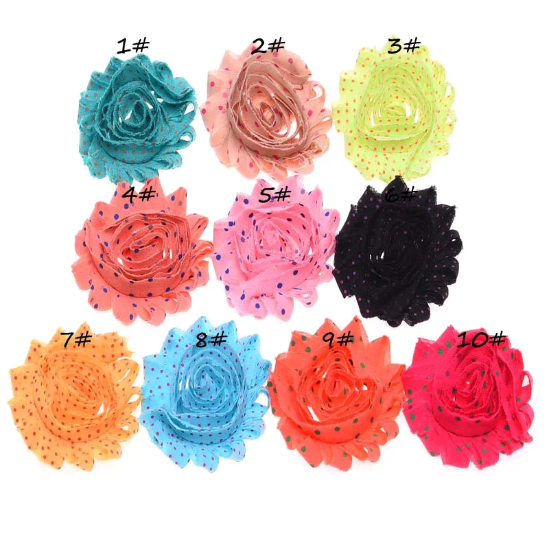 20 шт. шифоновые заколки для волос в горошек|chiffon flower diy|chiffon flowershair accessories |