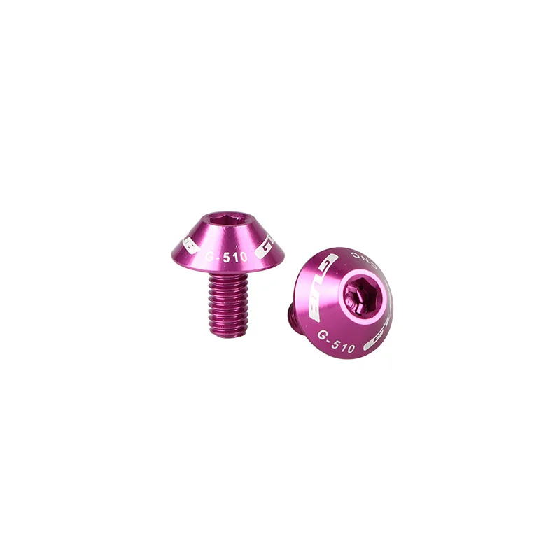 Purple 2 шт./партия GUB M5* 12 мм алюминиевая велосипедная бутылка для воды крепежные болты зонтик тип велосипедная бутылка для воды кронштейн винты рейки - Цвет: Purple