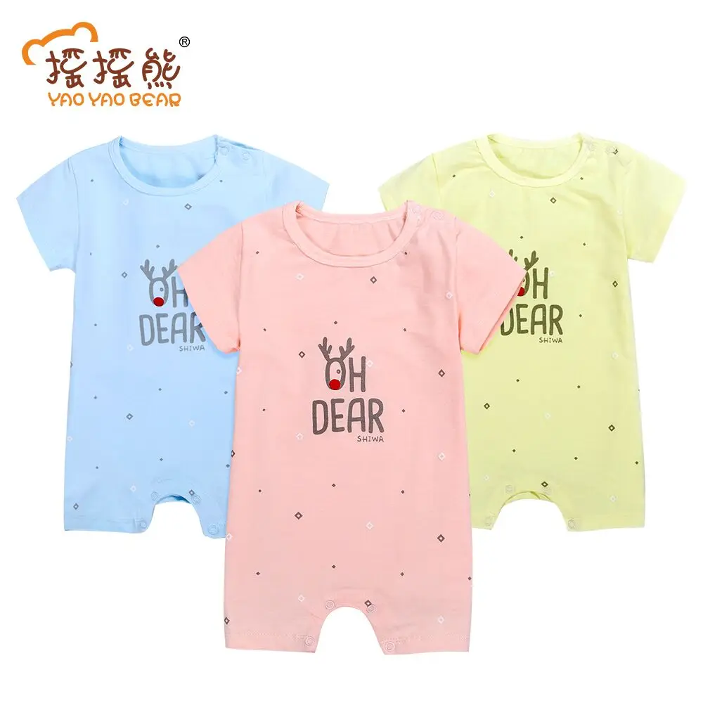 Детский хлопковый комбинезон с коротким рукавом на лето|baby clothing rompers|baby romperssummer baby