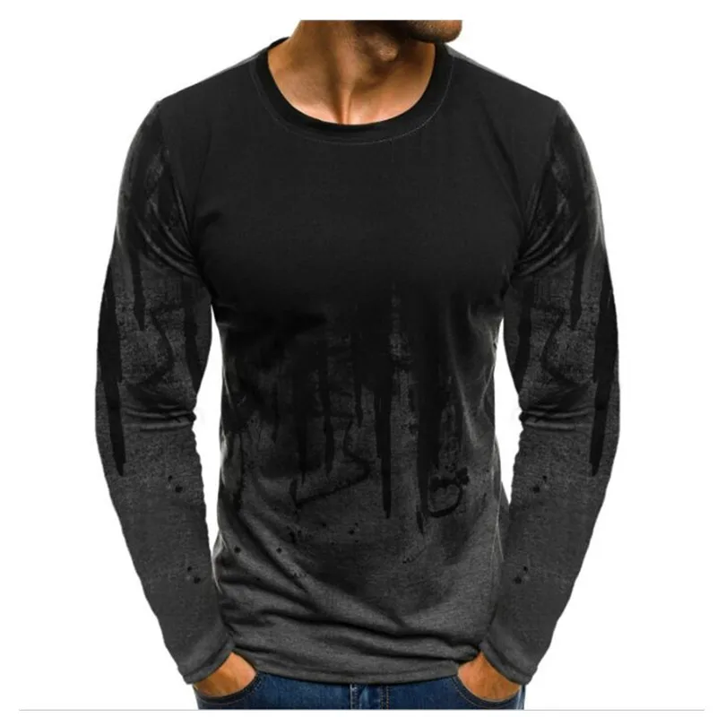 Мужская камуфляжная футболка с принтом Хип Хоп Уличная длинным рукавом футболки