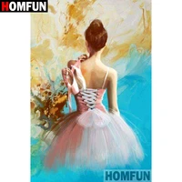homfun 5d diy diamond painting full squareround drill ballet girl embroidery cross stitch gift home decor gift a08998