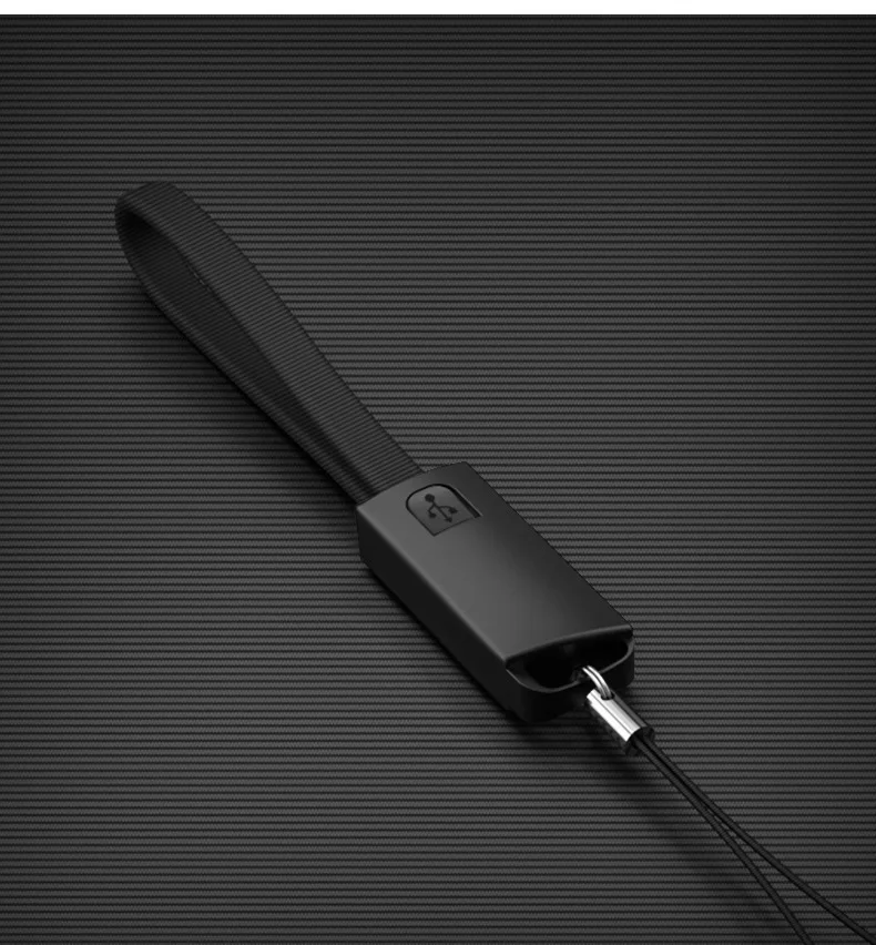 Black Брелок USB кабель портативный микро USB type C кабель для huawei Xiaomi Redmi usb-кабель для Samsung для iPhone XR XS MAX - Цвет: Black