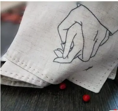 

Pure handmade embroidery cotton silk handkerchief Antique Hand Towel boyfriend Valentine birthday gift set