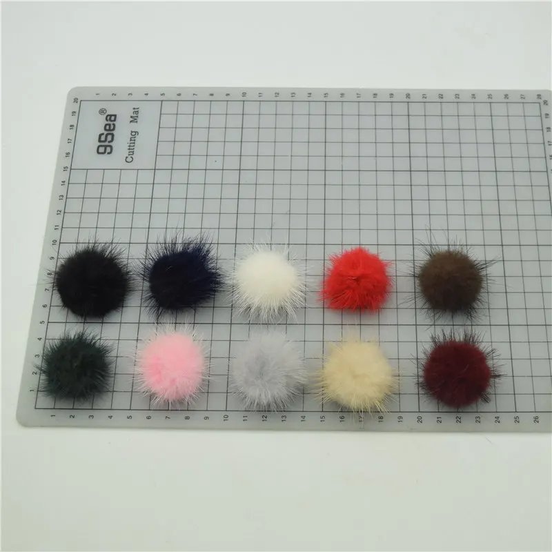 Помпоны из меха норки 20 шт. 40 мм розовый серый два цвета|mink ball|mink fur balldiy jewelry findings |