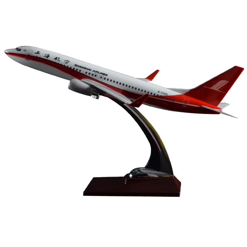 Модель самолета из смолы размером 32 см модель Боинг 737 авиакомпании Шанхай