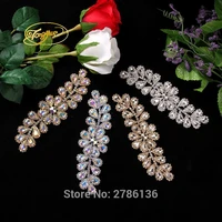 silver based embedded aaa rhinestone clear crystal rhinestone evening dress sewing applique patches