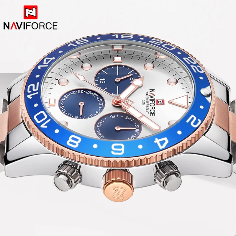 Часы наручные NAVIFORCE Мужские кварцевые аналоговые роскошные модные спортивные
