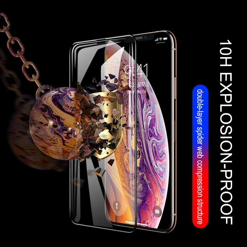 150D полное покрытие закаленное стекло для IPhone 7 8 6 6s X Защитное XR XS Max Plus экрана |