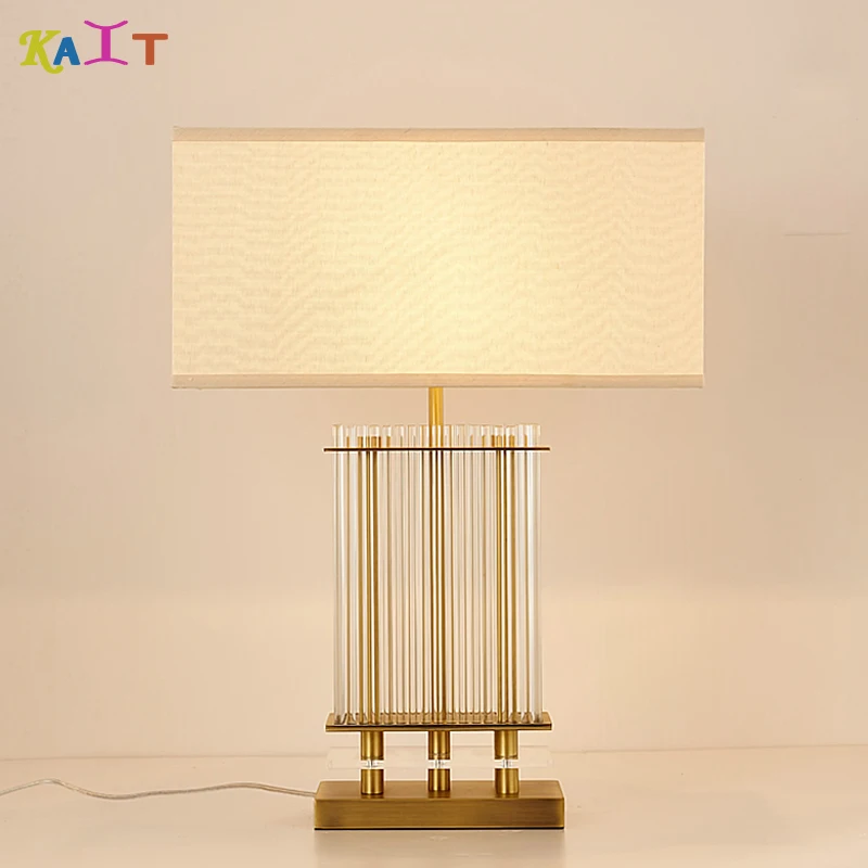

Gold table lamp Creative Cloth lampshade Table Lamp for Bedroom Study Living Room