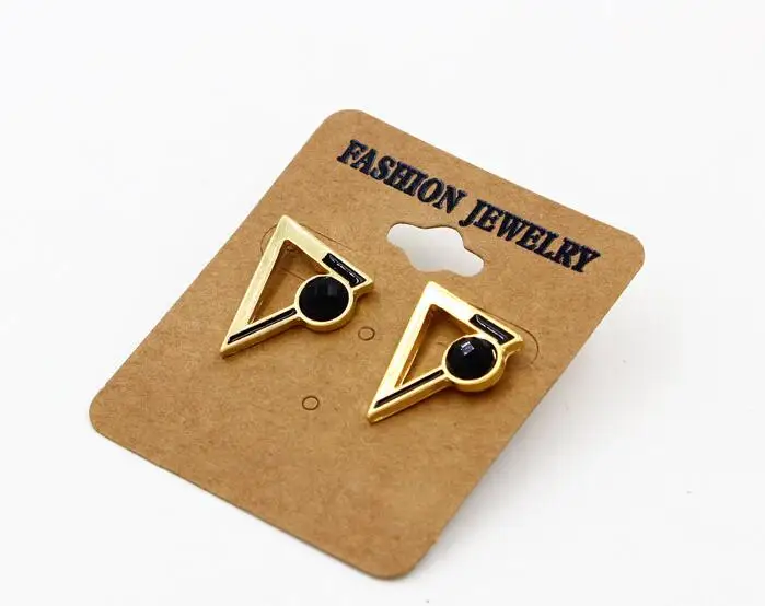 New 2015 1 Pair Fashion Women earrings Triangle gem oil Ear Stud | Украшения и аксессуары