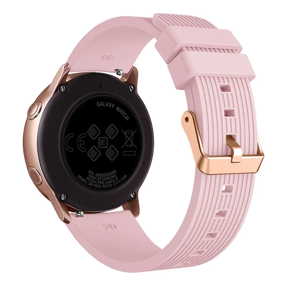 Спортивный ремешок для samsung Galaxy Watch Active 20 мм силиконовый ремешок для gear S2 classic gear Sport 42 мм huawei Huami Watch91015