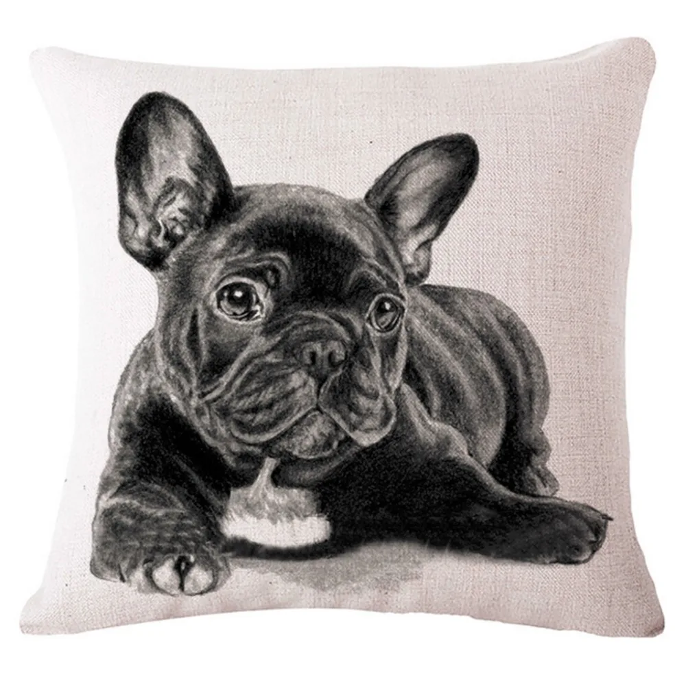 Наволочка с животными французский Бульдог мопс собачья наволочка 43x43 см/17x17 ''