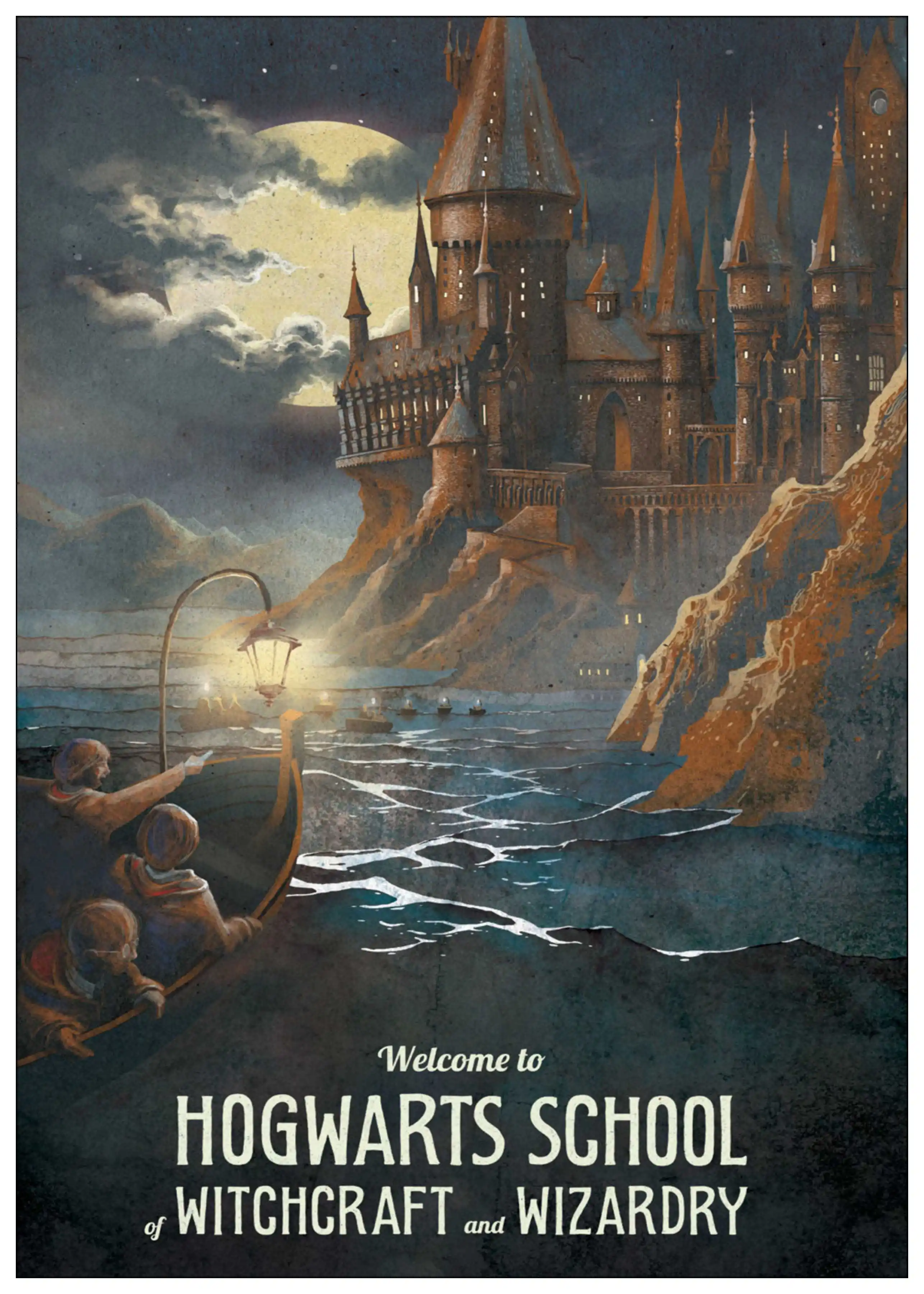 Плакат Гарри Поттера Хогвартс Экспресс Diagon Alley Hogsmeade с покрытием бумажный плакат