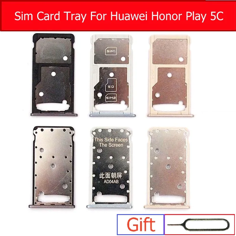 

Genuine Micro SD & SIM Card Tray For Huawei Honor Play 5C NEM-TL00H UL10 L22 L23 L51 Sim & Memory Card Slot Holder Adapter Parts