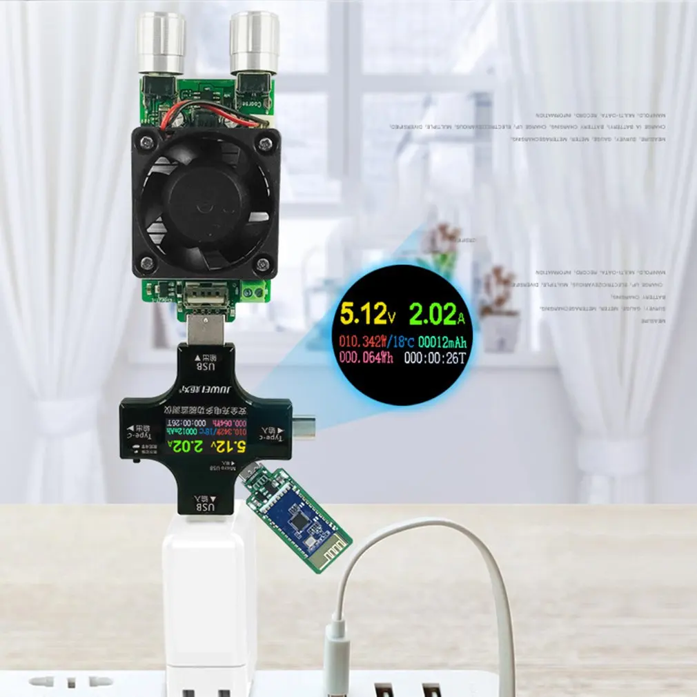 Цветной тестер для экрана USB амперметр напряжения type C PD измеритель ваттметр Bluetooth