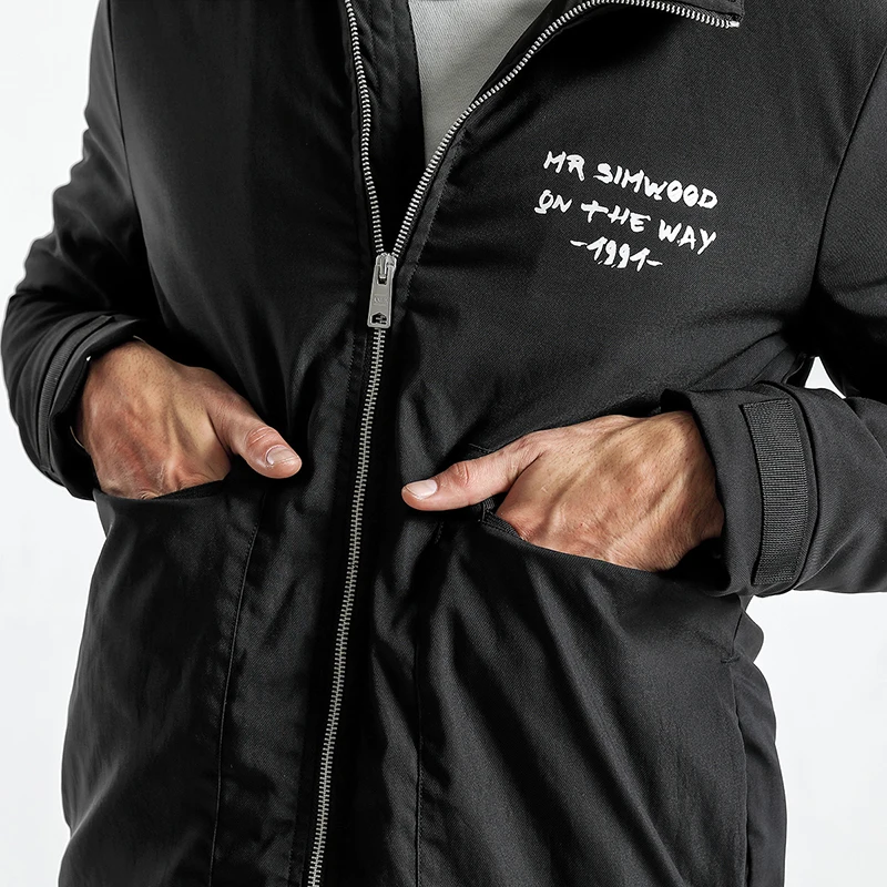 SIMWOOD 2018 зимние пальто Для мужчин письмо Зимняя куртка карман Slim Fit Три четверти
