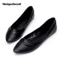 us5 9 fashion soft pu leather woman shallow flats ladies comfort slip on ballerina shoes summer