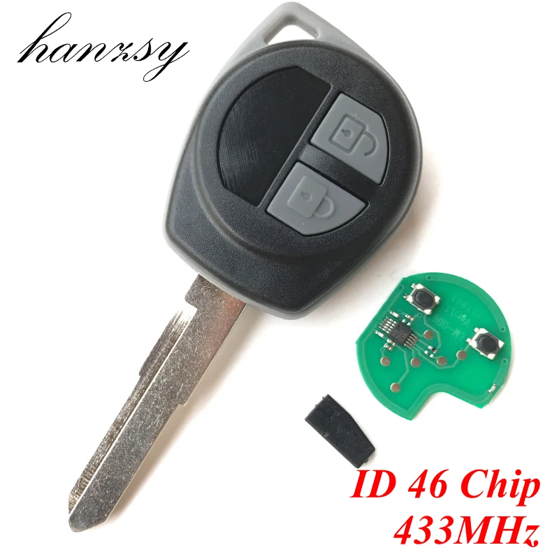2 кнопки 433 Мгц дистанционный ключ для SUZUKI TS004 /SWIFT SX4 ALTO VITARA IGNIS JIMNY Splash с ID46 чип