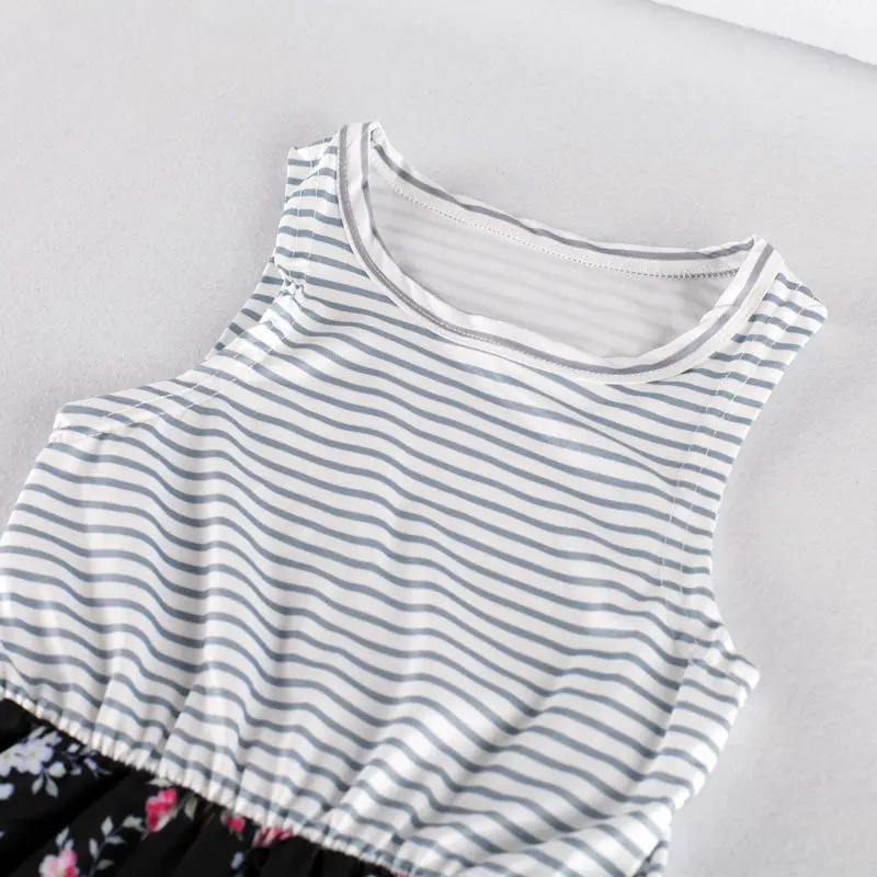 Одинаковая одежда для всей семьи на лето платье мамы и дочки в полоску Платья с