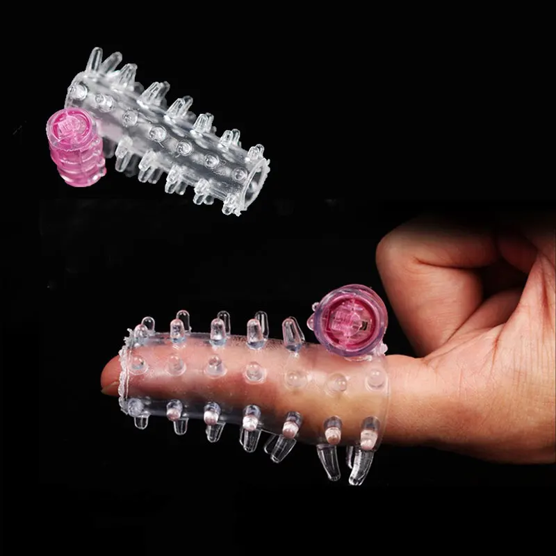 Вибратор палец Презервативы многоразовые насадки на пенис рукава Презерватив с