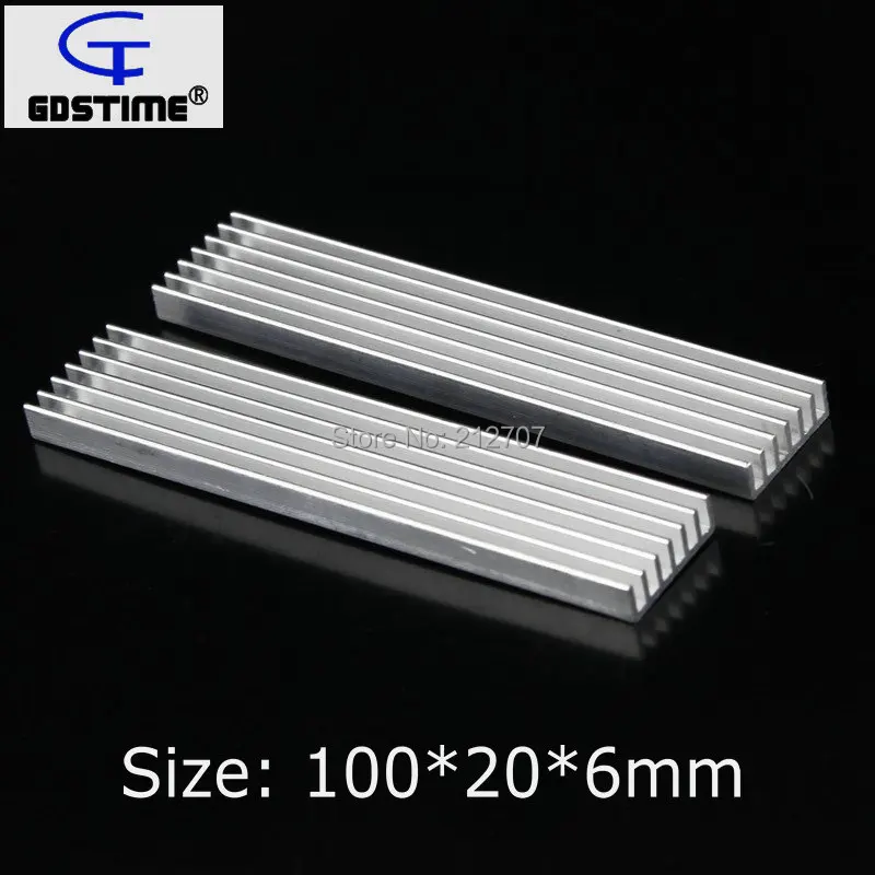 30 шт./лот Gdstime 100x20x6 мм DIY Power экструдированный радиатор