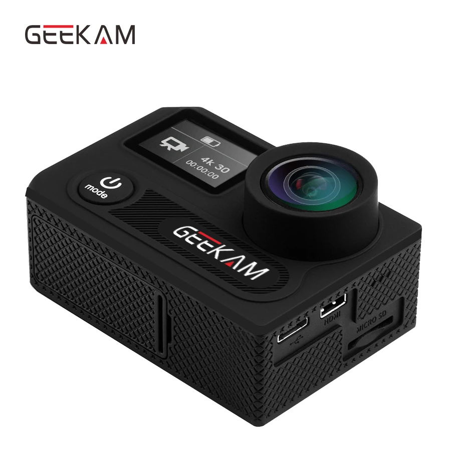 GEEKAM Ultra HD Водонепроницаемая 4K видеокамера 170 градусов 2 0 двойной экран 1080p 60fps WiFi