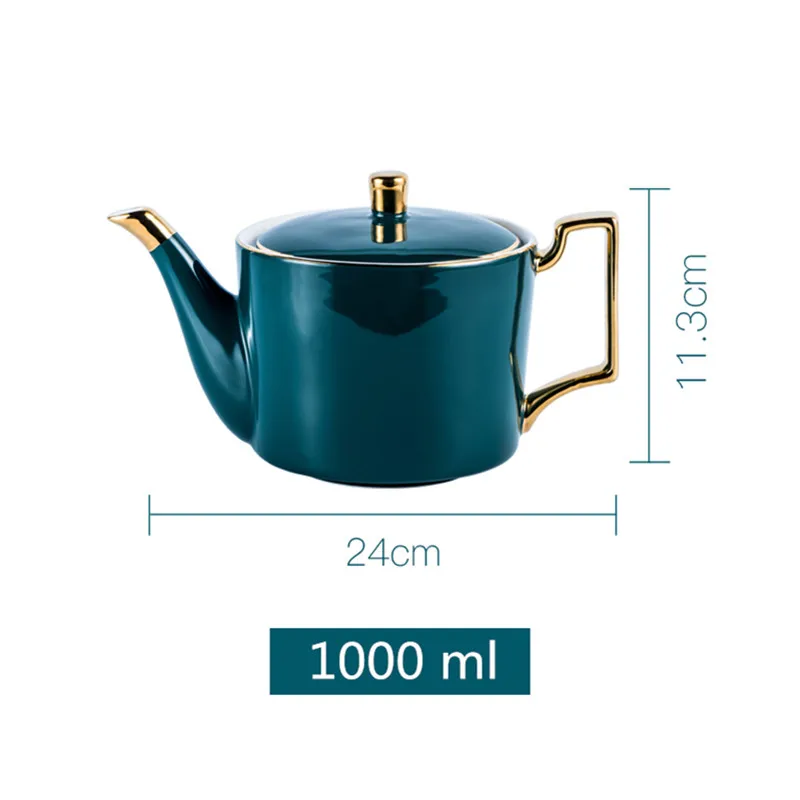 tea pot Новинка, кофейник с зеленой глазурью, керамическая чайная посуда, королевские инструменты для свадебной вечеринки, набор чайников, посуда, подарки - Цвет: tea pot