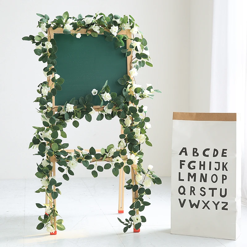 160cmArtificial цветок розы поддельные Висячие декоративные лоза растения листья